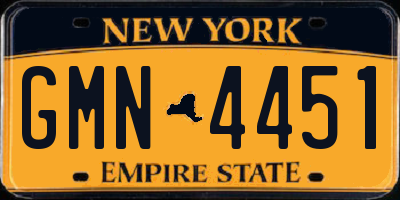 NY license plate GMN4451