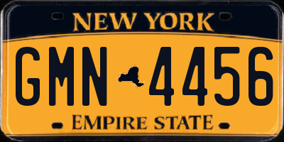 NY license plate GMN4456