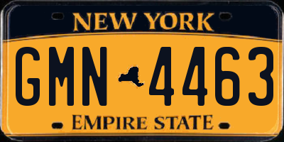 NY license plate GMN4463
