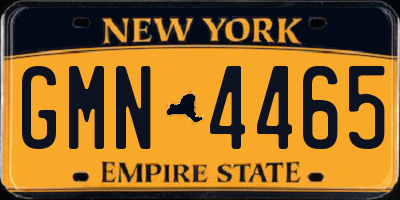NY license plate GMN4465