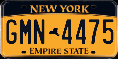 NY license plate GMN4475