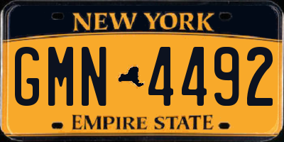NY license plate GMN4492