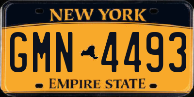 NY license plate GMN4493