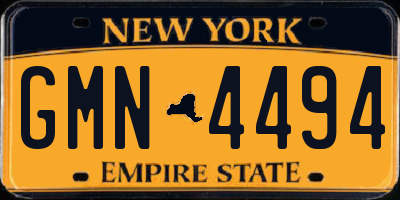 NY license plate GMN4494