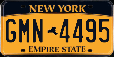 NY license plate GMN4495