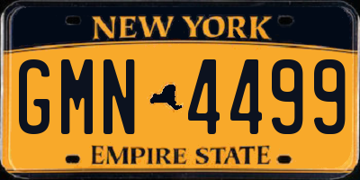 NY license plate GMN4499