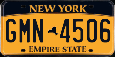 NY license plate GMN4506