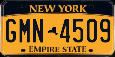 NY license plate GMN4509
