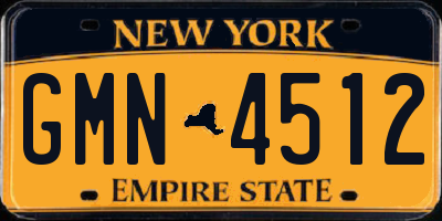 NY license plate GMN4512