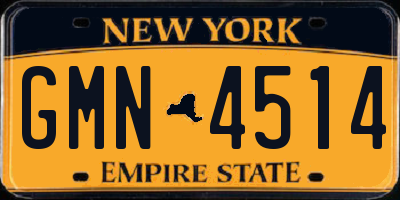 NY license plate GMN4514