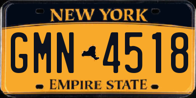 NY license plate GMN4518
