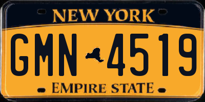 NY license plate GMN4519