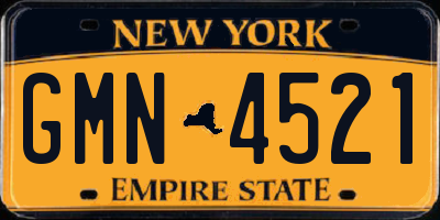 NY license plate GMN4521