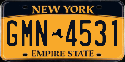 NY license plate GMN4531