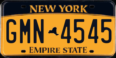 NY license plate GMN4545