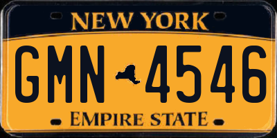NY license plate GMN4546
