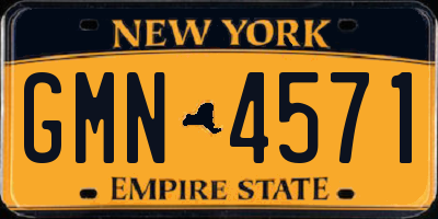 NY license plate GMN4571
