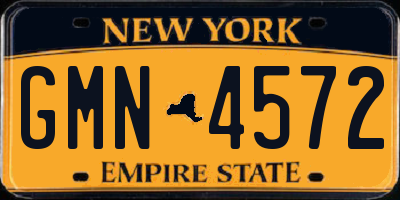 NY license plate GMN4572