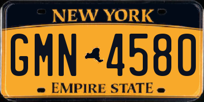 NY license plate GMN4580