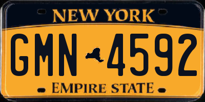 NY license plate GMN4592