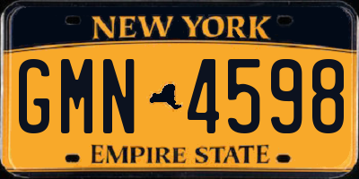 NY license plate GMN4598