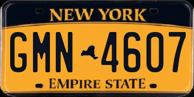 NY license plate GMN4607