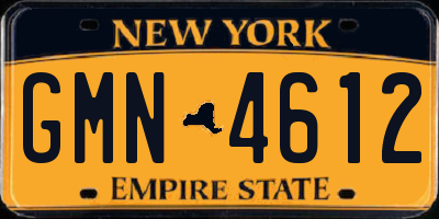NY license plate GMN4612