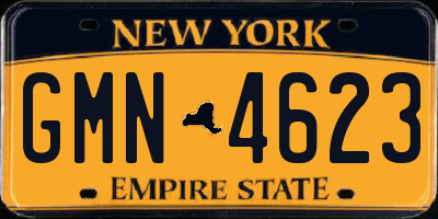 NY license plate GMN4623