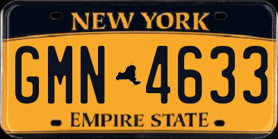 NY license plate GMN4633