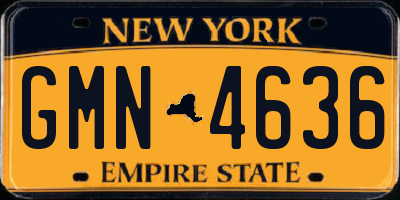 NY license plate GMN4636