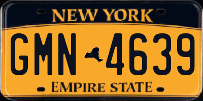 NY license plate GMN4639