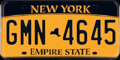 NY license plate GMN4645