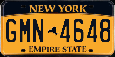 NY license plate GMN4648