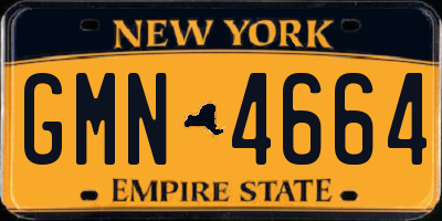 NY license plate GMN4664