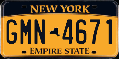 NY license plate GMN4671