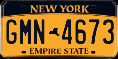 NY license plate GMN4673