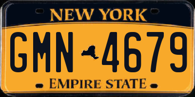 NY license plate GMN4679