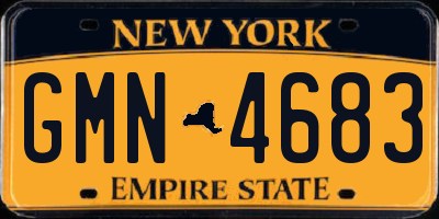 NY license plate GMN4683