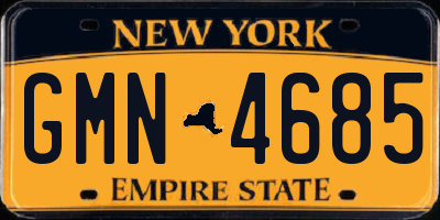 NY license plate GMN4685