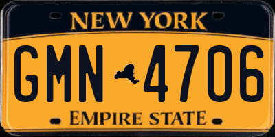 NY license plate GMN4706