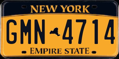 NY license plate GMN4714