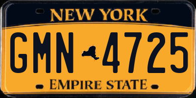 NY license plate GMN4725