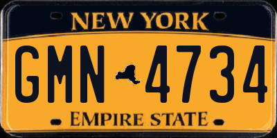 NY license plate GMN4734