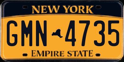 NY license plate GMN4735