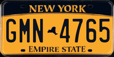 NY license plate GMN4765