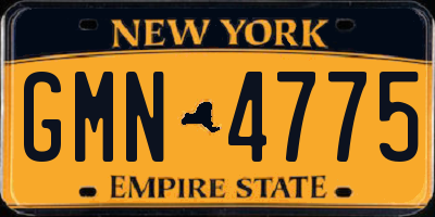 NY license plate GMN4775