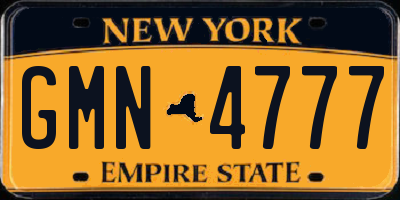 NY license plate GMN4777