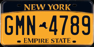 NY license plate GMN4789