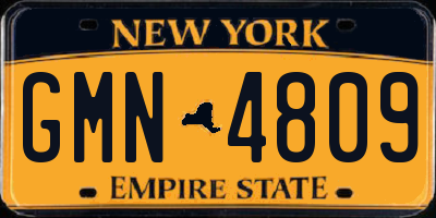 NY license plate GMN4809