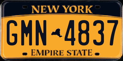 NY license plate GMN4837
